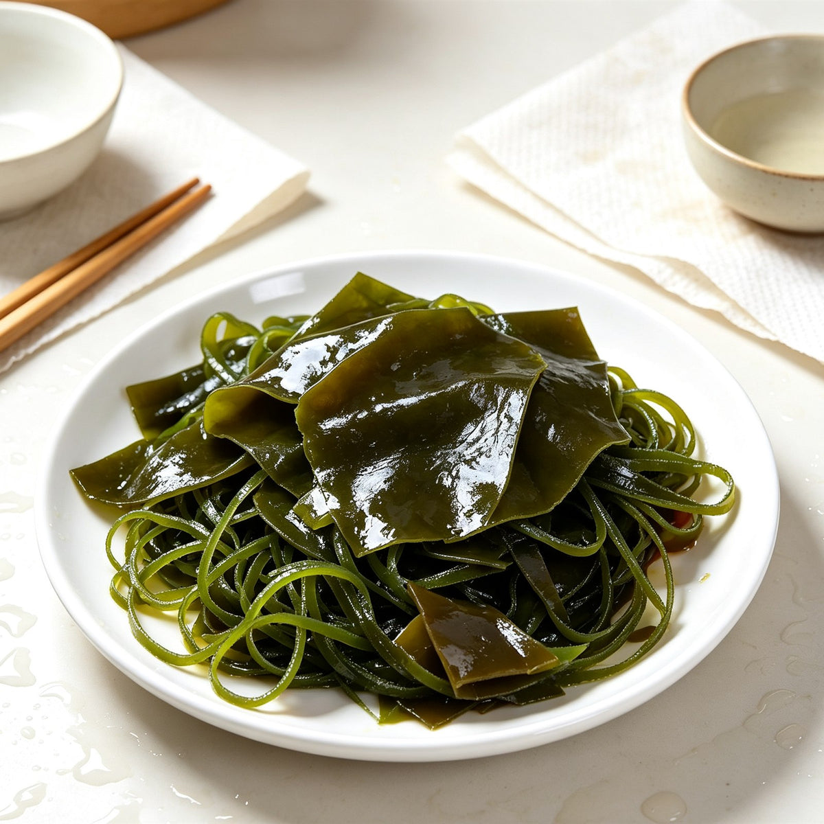 Fresh Green Kelp Seaweed Strips