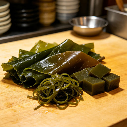 Fresh Green Kelp Seaweed Strips