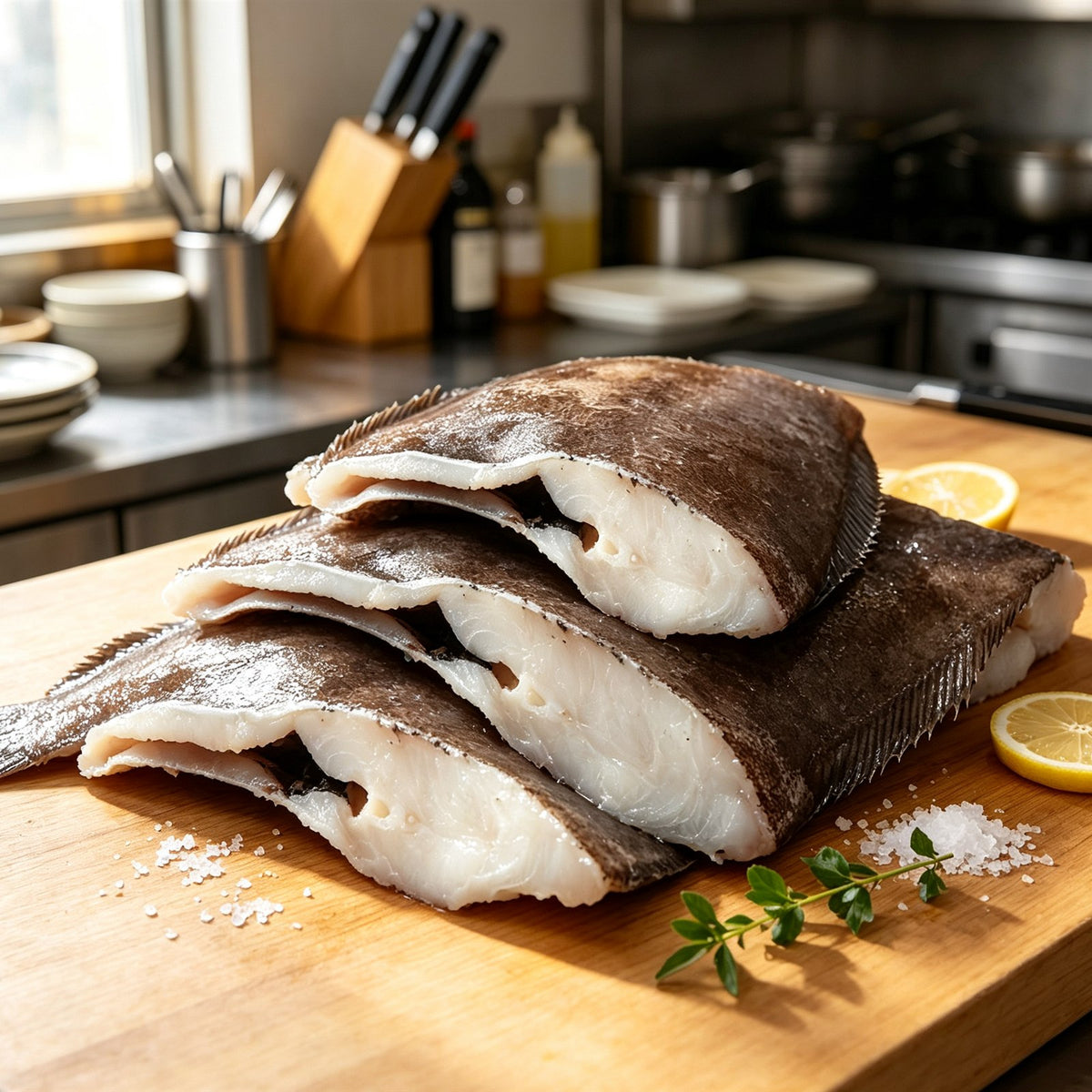 Fresh Halibut Fillets Skin On
