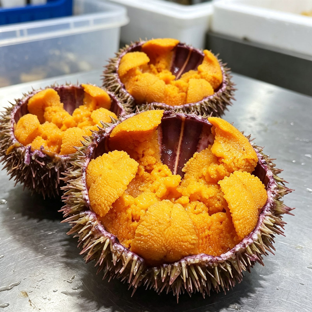 Fresh Whole Sea Urchins With Roe