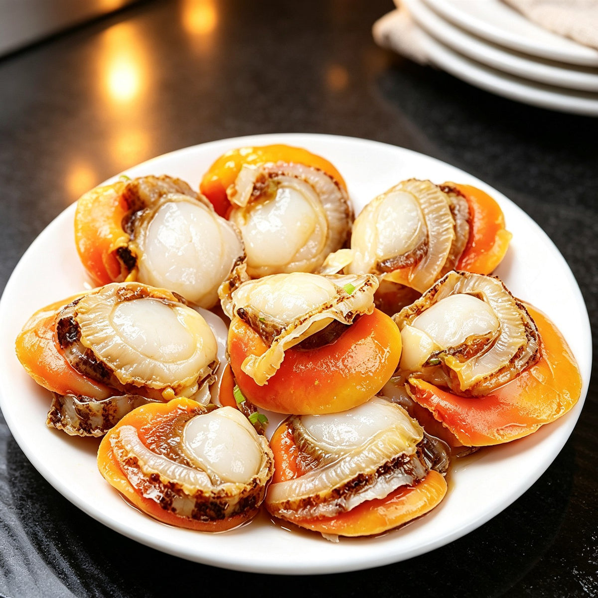 Fresh Half Shell Scallops With Roe